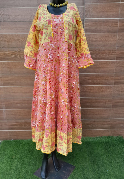 Lemon yellow color cotton dress