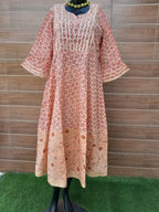 Peach color Cotton Dress