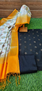 Black color banarsi silk with zari weaving  meenatifli dupatta