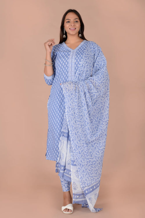 Lavender color cotton suit  Suit With mulmul cotton Dupatta