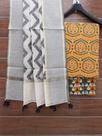 Ajrakh print cotton dress material with chanderi dupatta