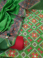Patola print green color  Chanderi Silk Suit