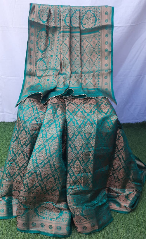 Dark Green banarsi silk saree