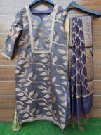 Pastel color Banarsi  silk suit