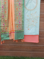 Pastel color hand work with beautiful dupatta