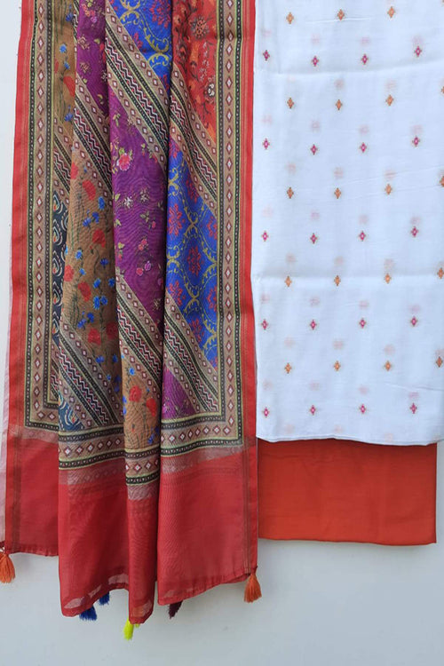 Chanderi Suits With Multicolor Chanderi Silk Digital Print Dupatta